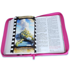 Biblia Reina Valera 1960 065Cz Lg 12P 14X21 Héroes Imitación Piel Rosa/Rosa Con Cierre