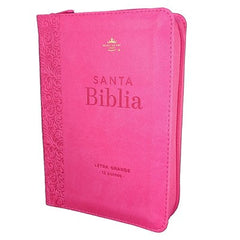 Biblia Reina Valera 1960 045Cz L 12P 11X16Cm Pjr I/Piel Fucsia Floral