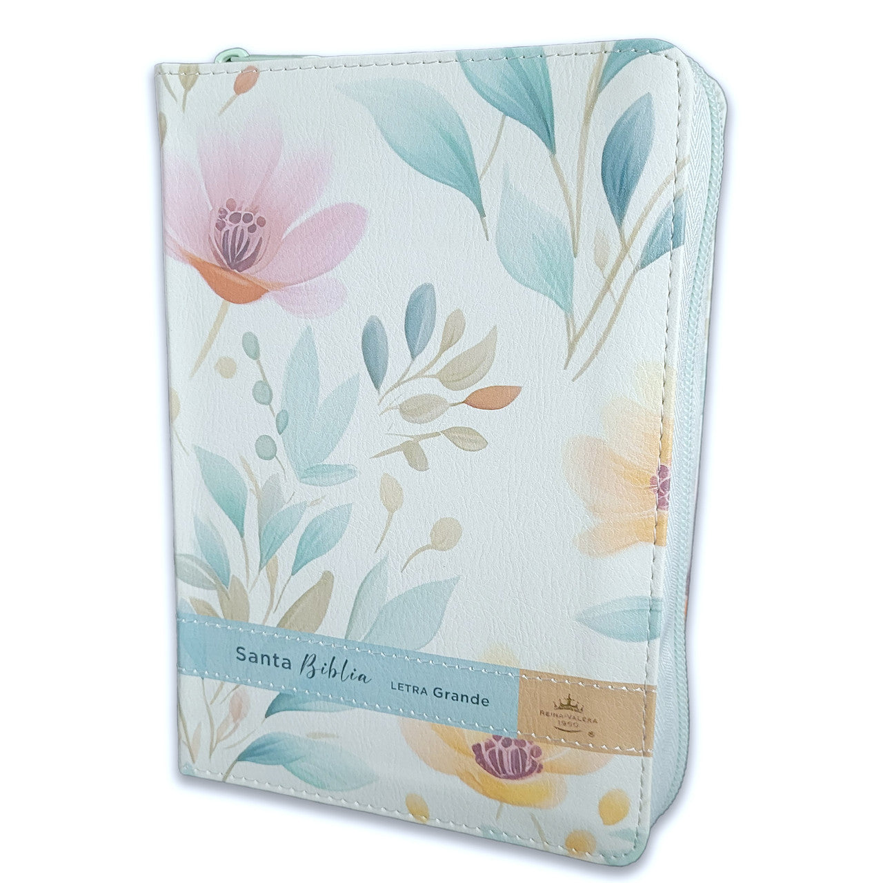 Biblia Reina Valera 1960 045Czti L 12P 11X16Cm Pjr Cp Victoria Flores Sobre Azul