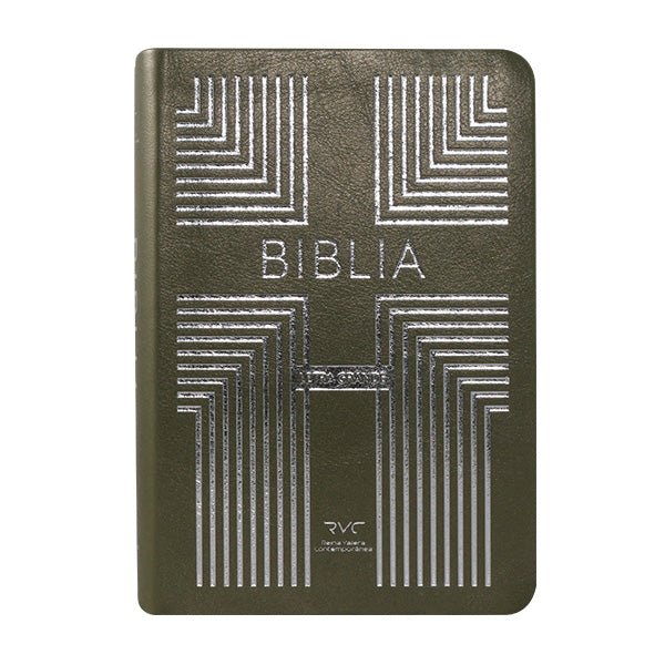 Biblia Reina Valera Contemporánea – Tapa Imitación Piel Gris, Concordancia, Palabras de Jesús en Rojo, Letra 13 Puntos