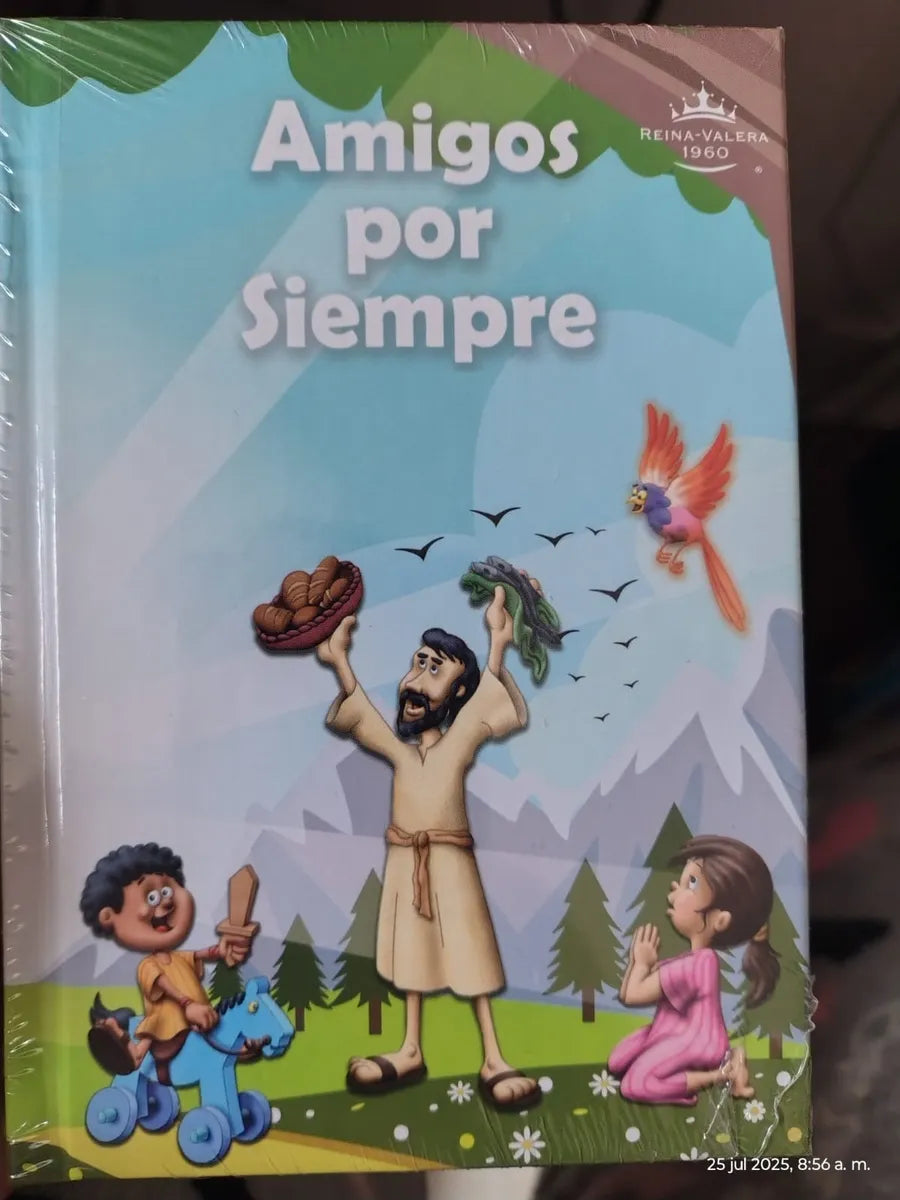Biblia Reina Valera 1960 tapa dura "Amigos por Siempre" colores variados