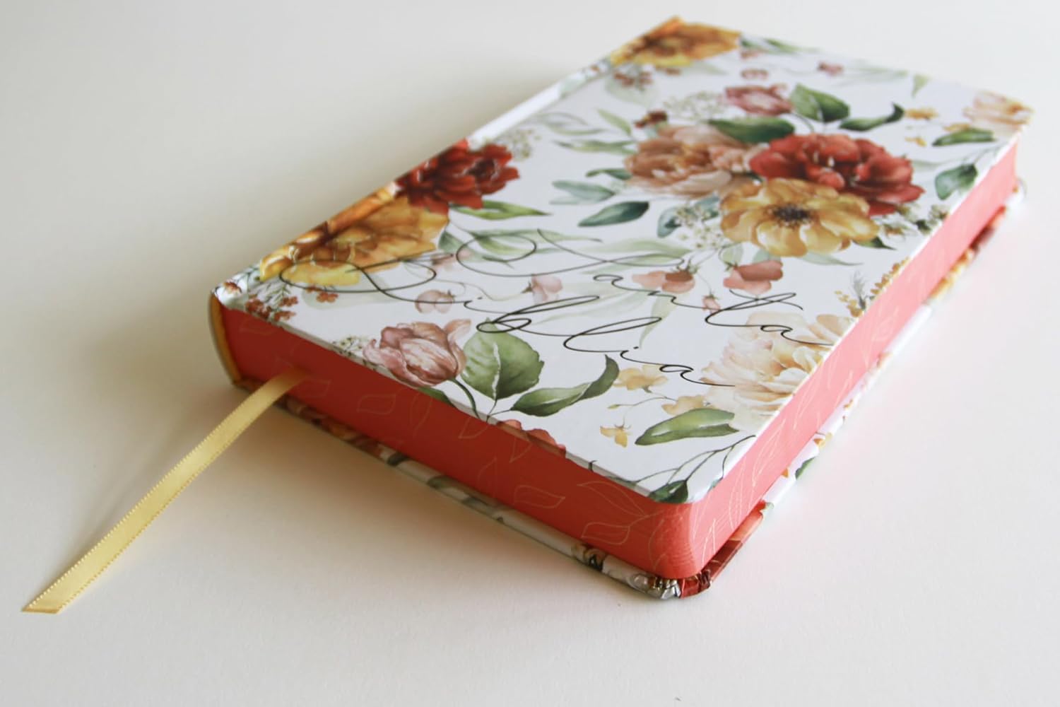 Biblia Reina Valera 1960 · Tapa dura · Diseño con flores rosadas