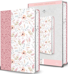 Biblia Reina-Valera 1960, Letra 14 Pt, 14×21, Palabras De Jesús En Rojo, Concordancia, Tapa PU, Rosa, Flores