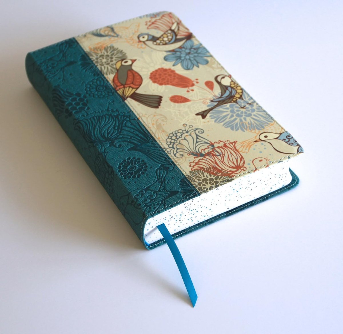 Biblia Reina-Valera 1960, Letra 14 Pt, 14×21, Palabras De Jesús En Rojo, Concordancia, Tapa PU, Azul, Pájaros