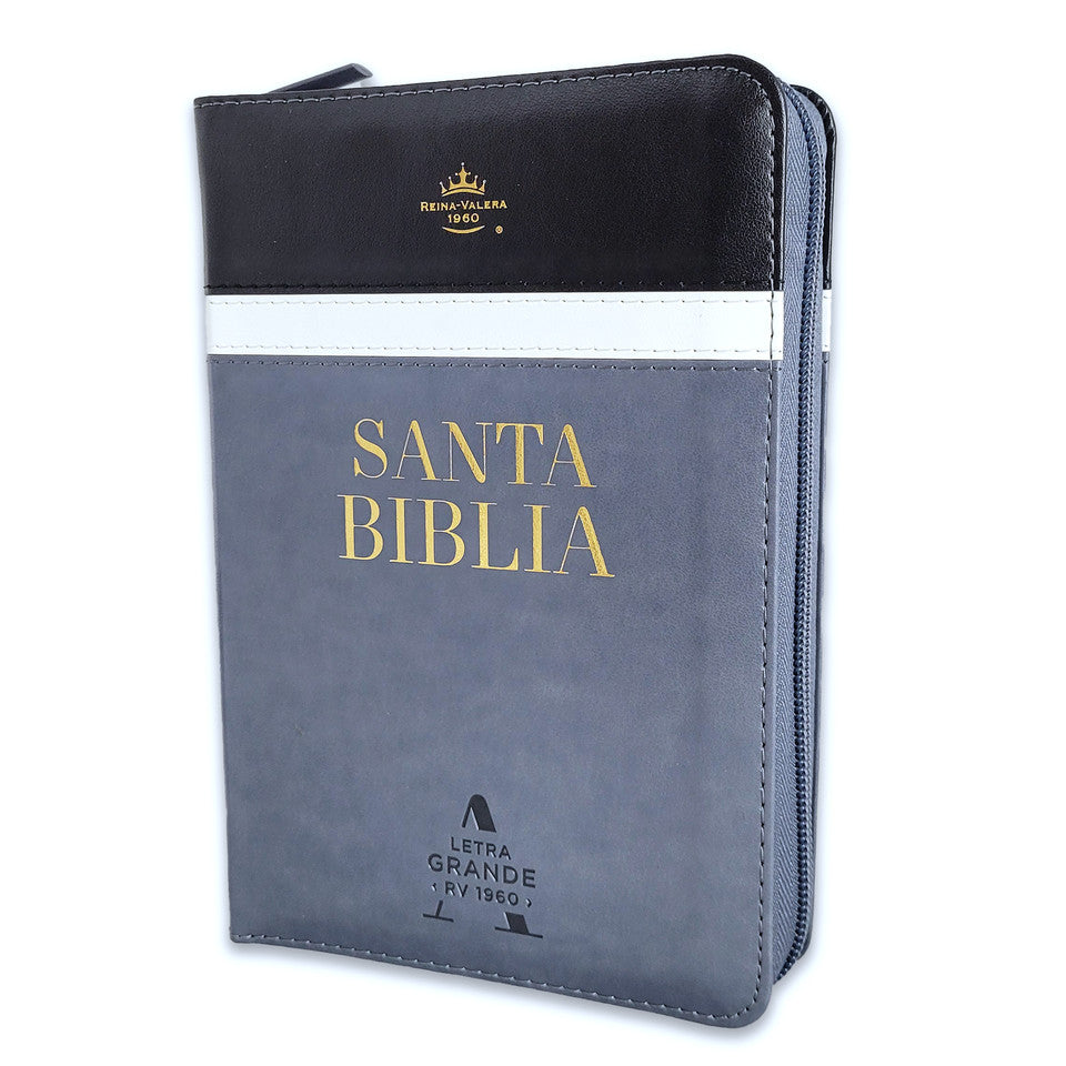 Biblia Reina Valera 1960 045Cz L 12P 13X18 Pjr Tricolor Negro/Blanco/Gris