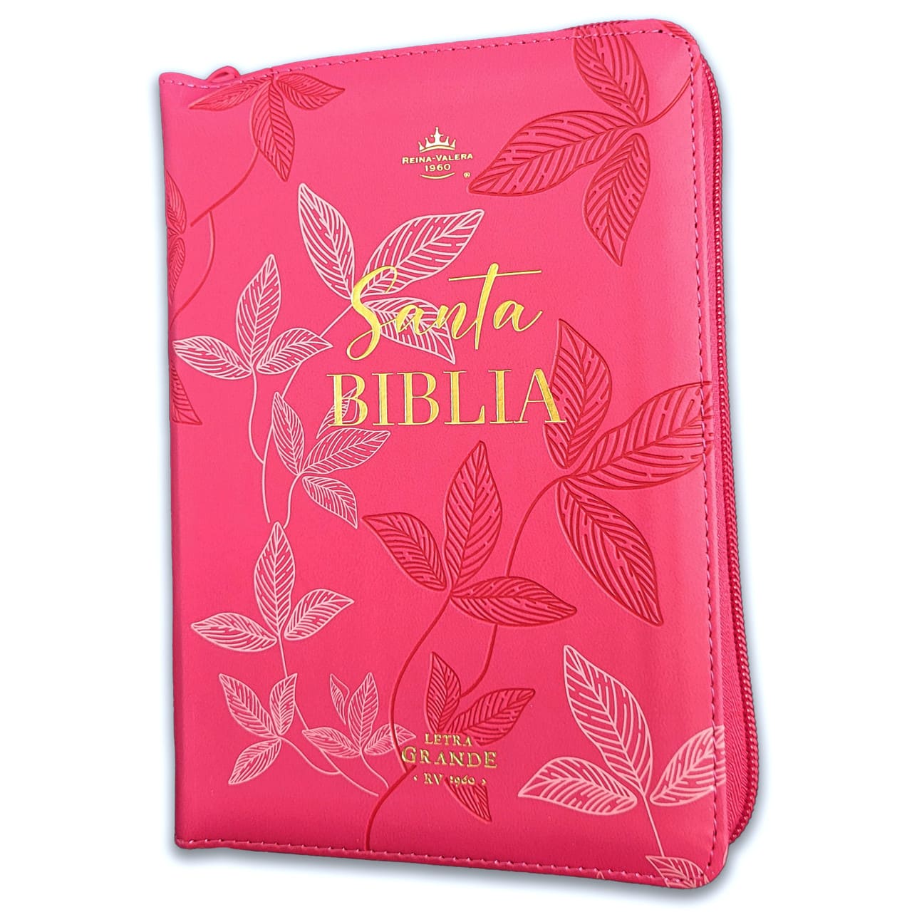 Biblia Reina Valera 1960 045Cz L 12P 13X18 Pjr Fucsia Con Hojas Primaverales