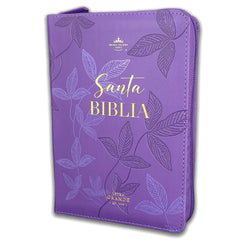 Biblia Reina Valera 1960 045Cz L 12P 13X18 Pjr Lila Con Hojas Primaverales