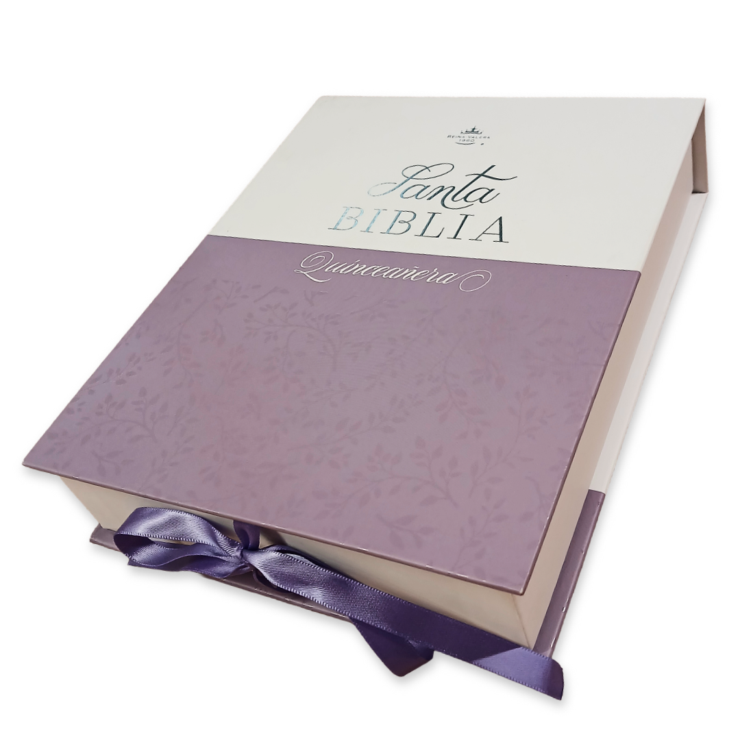 Biblia Reina Valera 1960 045Cti L 10P 11X16 Quinceañera Lila/Blanco