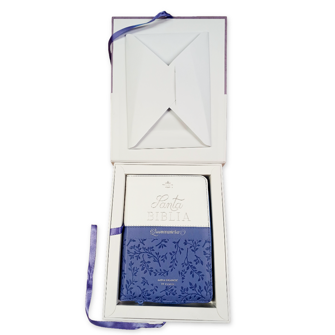 Biblia Reina Valera 1960 045Cti L 10P 11X16 Quinceañera Lila/Blanco