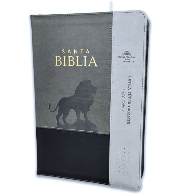 Biblia Reina Valera 1960 088Czti Lsgi 19P 16X23 Inspiración León Negro/Gris