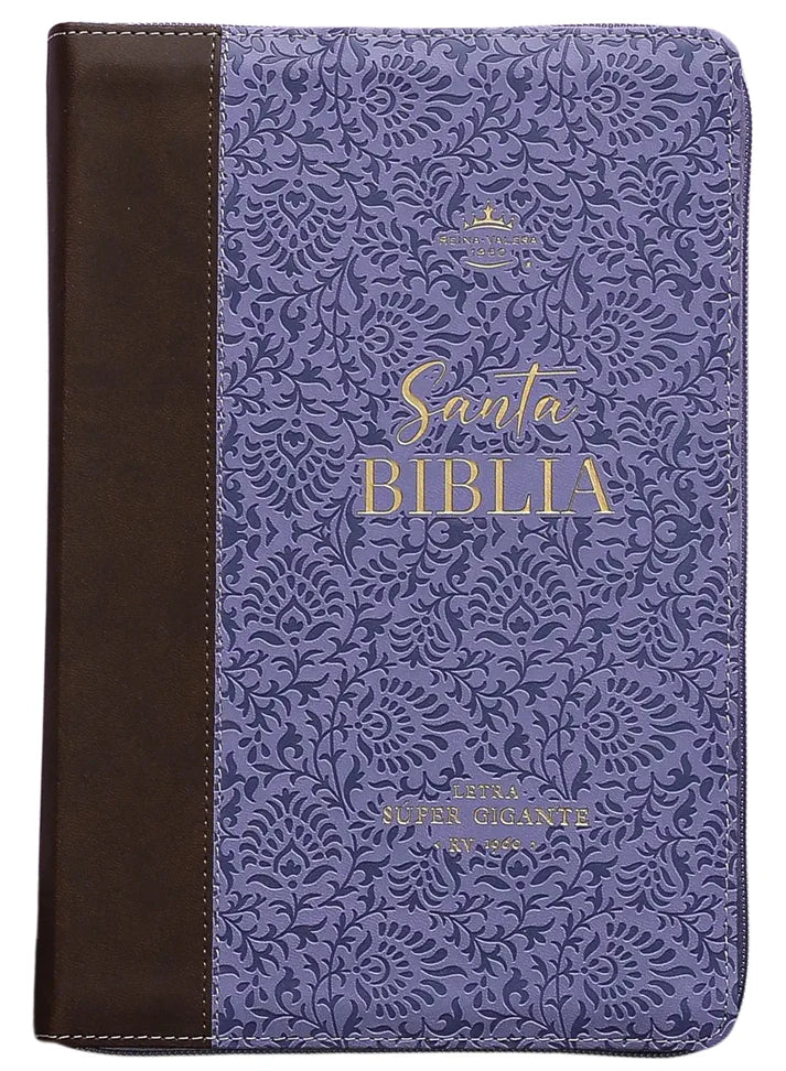 Biblia Reina Valera 1960 088Czti Lsgi 19P 16X23 Cierre Café/Lila