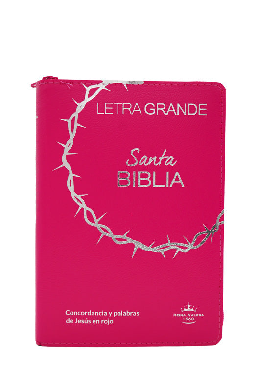 Biblia Reina Valera 1960 Letra 11p PJR cierre índice Covertex Rosa