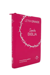 Biblia Reina Valera 1960 Letra 12p PJR cierre índice Covertex Rosa