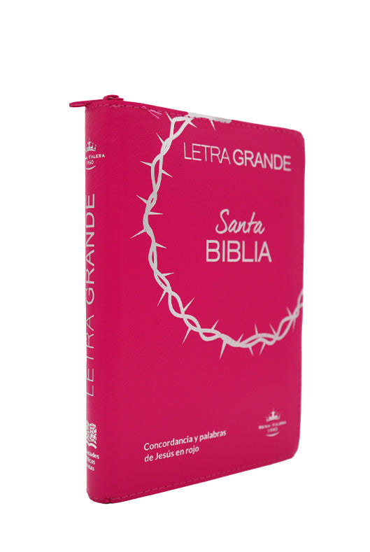 Biblia Reina Valera 1960 Letra 11p PJR cierre índice Covertex Rosa