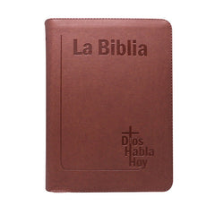 Biblia Dios Habla Hoy – 086DK – Letra 15 pts Gigante – 19,5x25 cm – Deuterocanónicos - Cierre – Tapa PU Marrón