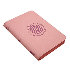 Biblia Reina Valera 1960 – 066 – Letra 12 pts Grande – 13x21 cm – Palabras de Jesús en Rojo – Tapa PU – El Camino, la Verdad y la Vida – Rosa