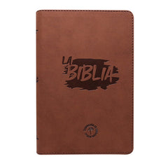 Biblia Traducción en Lenguaje Actual – 066 – Letra 11 pts – 14x21 cm – Palabras de Jesús en Rojo – Cierre – Tapa PU Marron