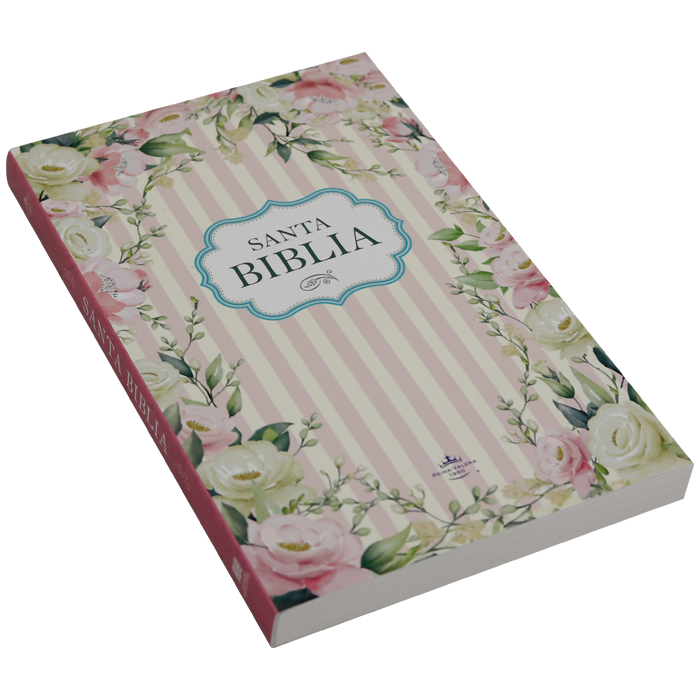 Biblia Reina Valera 1960 – Tapa Imitación Piel Flores Rosas, con Índice, 14 x 21 cm, Letra 8 Puntos
