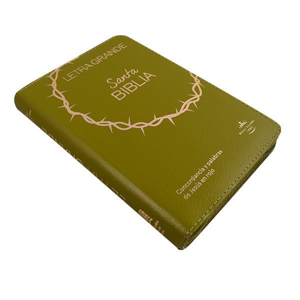 Biblia Reina Valera 1960 – Tapa Imitación Piel Covertext Verde, con Cierre, Concordancia, Palabras de Jesús en Rojo, con Índice, 14 x 20 cm, Letra 12 Puntos