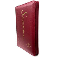 Biblia Reina Valera 1960 Letra Estándar Con Concordancia Con Cierre Tapa PU Color Vino 14 x 21 cm