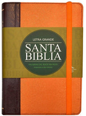 Biblia Grande Letra Grande Piel Naranja Reina Valera 1960
