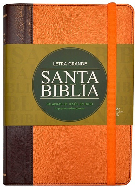 Biblia Grande Letra Grande Piel Naranja Reina Valera 1960
