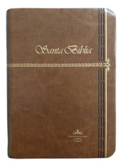 Biblia Mediana Piel Fabricada Café Tiara Reina Valera 1960