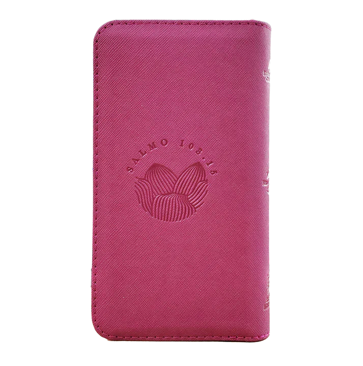 Biblia Reina Valera 1960 – 036 – Con Concordancia – Letra 8 pts – 8,5x16,5 cm – Palabras de Jesús en Rojo – Cierre con Índice – Tapa PU Rosa/Beige