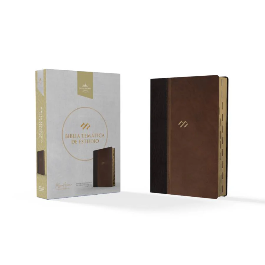 Biblia Rvr 1960 Tematica De Estudio Marron Oscuro/Marron Piel Fabricada Con Indice Rvr60 - B&H - Lifeway