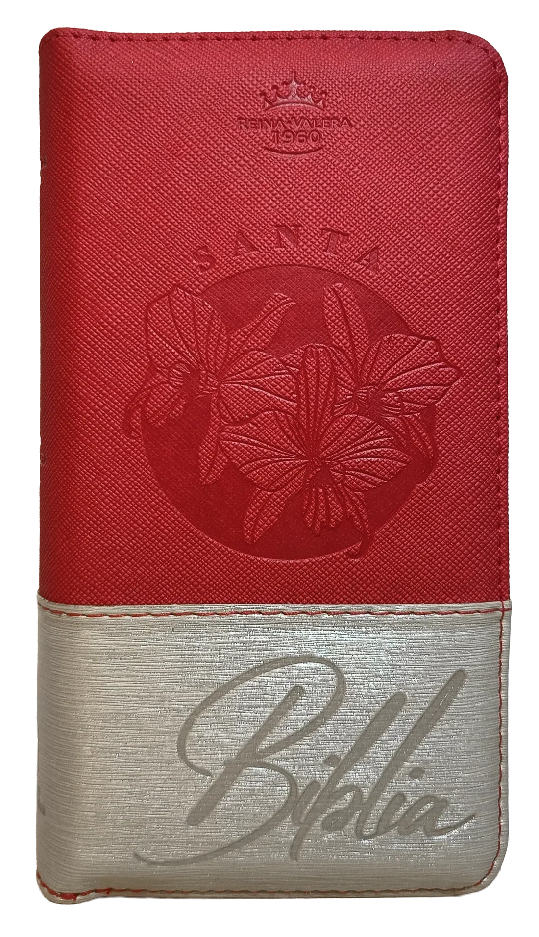 Biblia Reina Valera 1960 – 036 – Con Concordancia – Letra 8 pts – 8,5x16,5 cm – Palabras de Jesús en Rojo – Cierre con Índice – Tapa PU Roja/Beige
