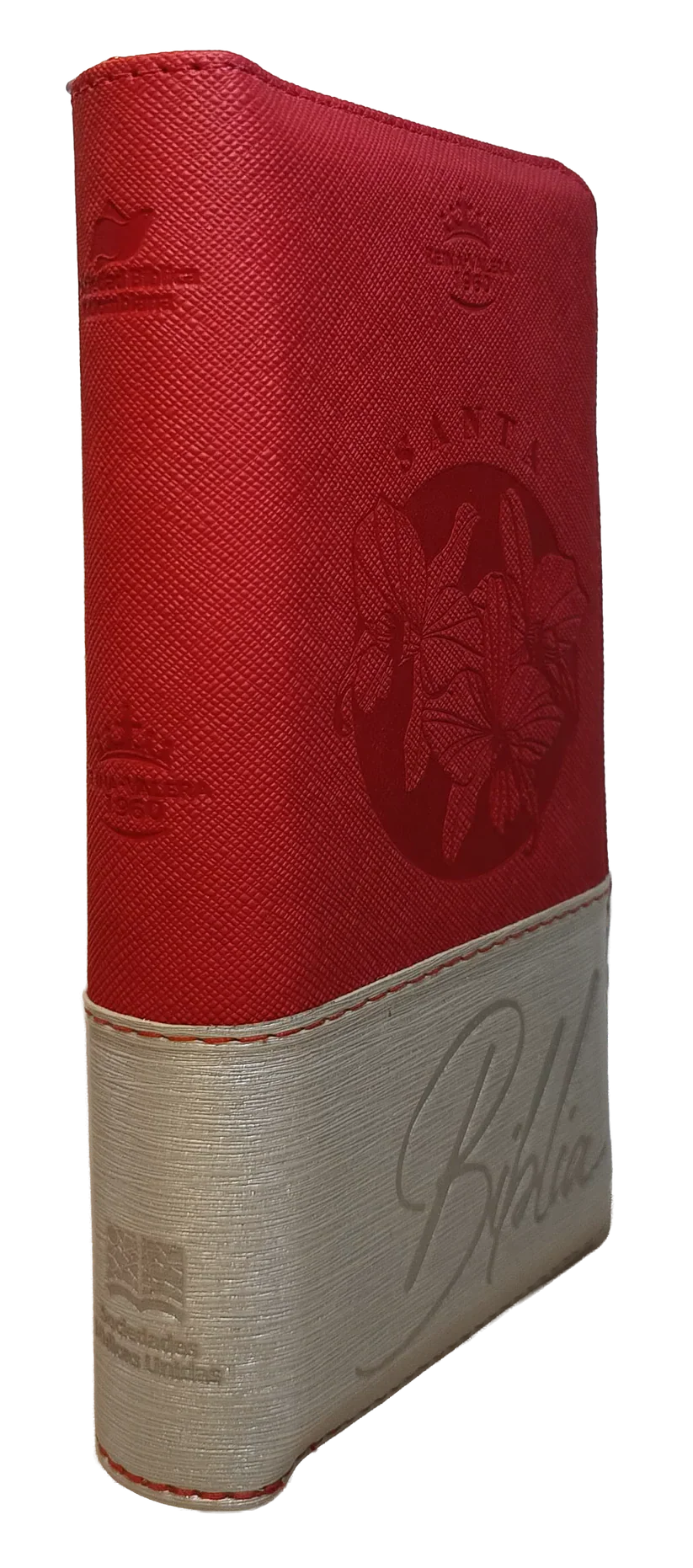 Biblia Reina Valera 1960 – 036 – Con Concordancia – Letra 8 pts – 8,5x16,5 cm – Palabras de Jesús en Rojo – Cierre con Índice – Tapa PU Roja/Beige