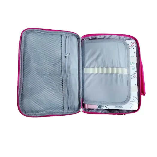 Biblia Devocional BibliArte · Reina Valera Contemporánea · Letra grande 12 puntos · Tapa Dura Revestida en Tela Rosa y Blanco + Bolso de regalo para transportarla