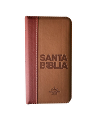 Biblia Reina Valera 1960 – 036 – Con Concordancia – Letra 8 pts – 8,5x16,5 cm – Palabras de Jesús en Rojo – Cierre con Índice – Tapa PU Marron