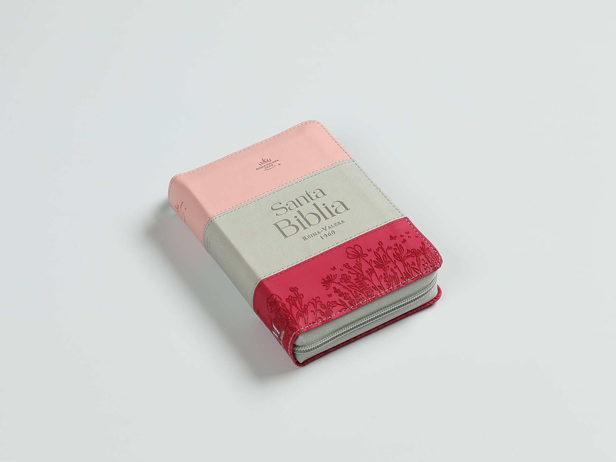 Biblia Reina Valera 1960 – 025 – Con Concordancia – Letra 8 pts – 10x14 cm – Cierre – Indice- Tricolor Rosa/Blanco/Fucsia