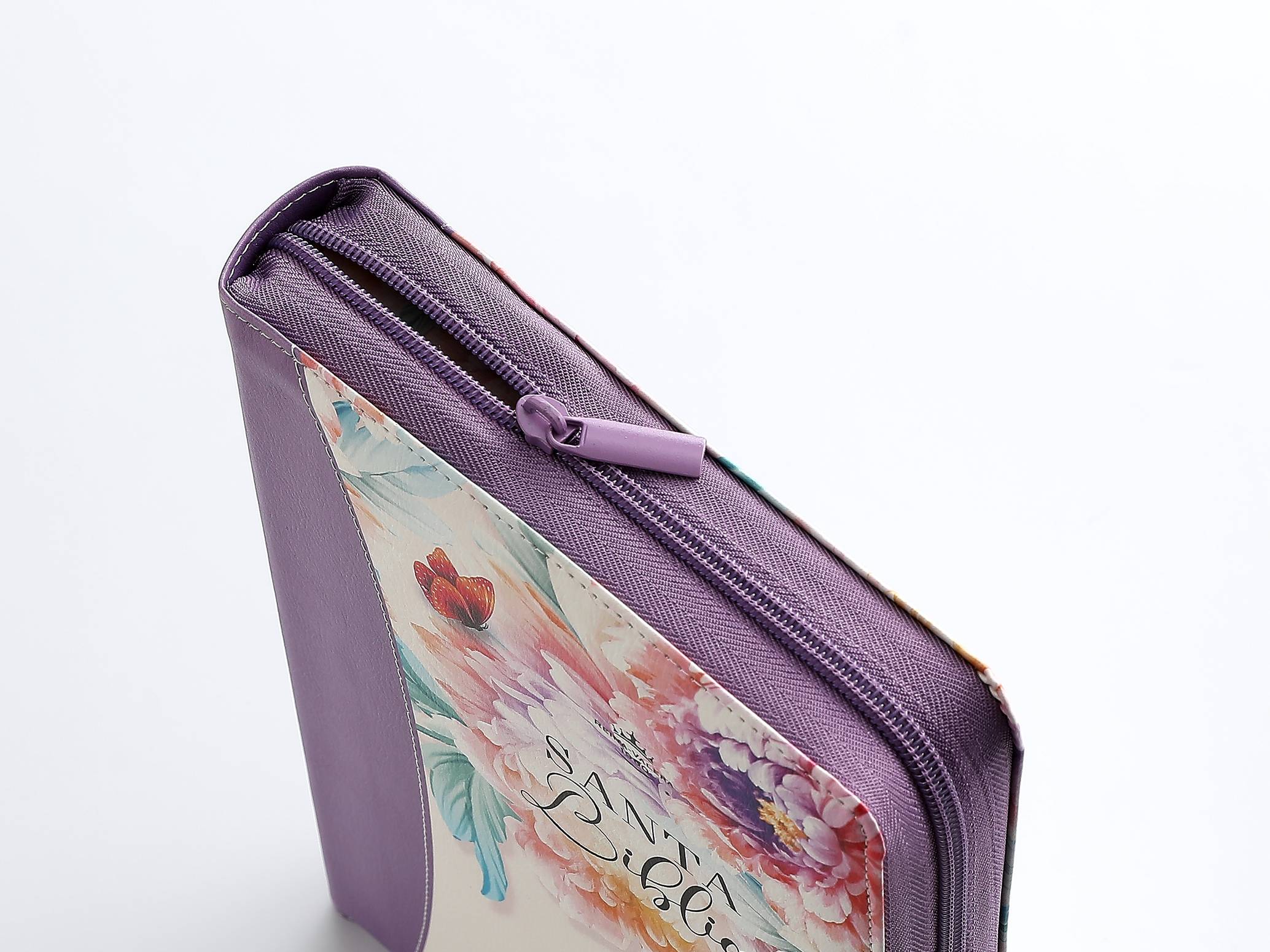 Biblia Reina Valera 1960 – 088 – Con Concordancia – Letra 19 pts – 16x23 cm – Cierre con Índice – Flores Lila
