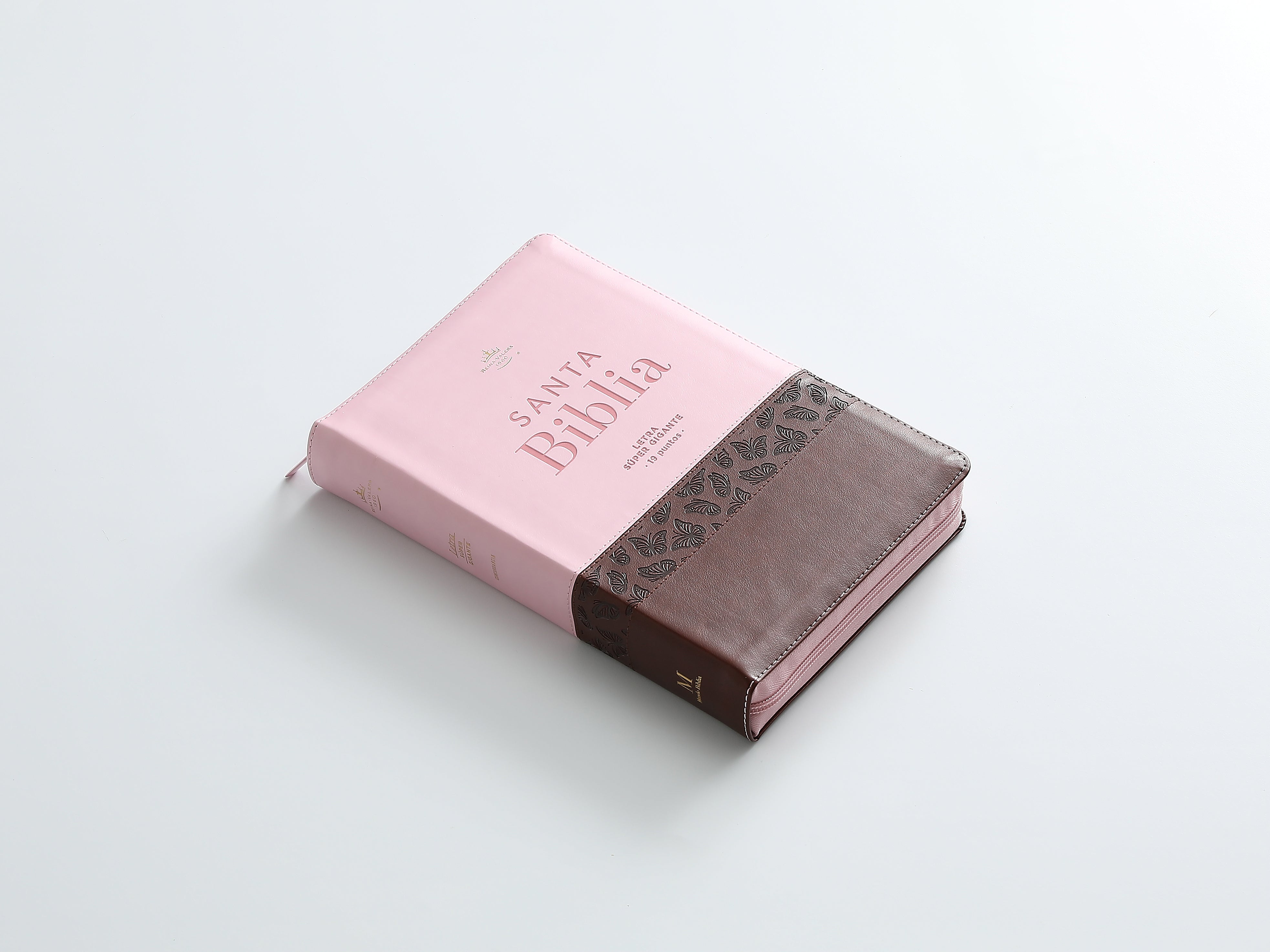 Biblia Reina Valera 1960 – 088 – Con Concordancia – Letra 19 pts – 16x23 cm – Cierre con Índice – Café/Rosa