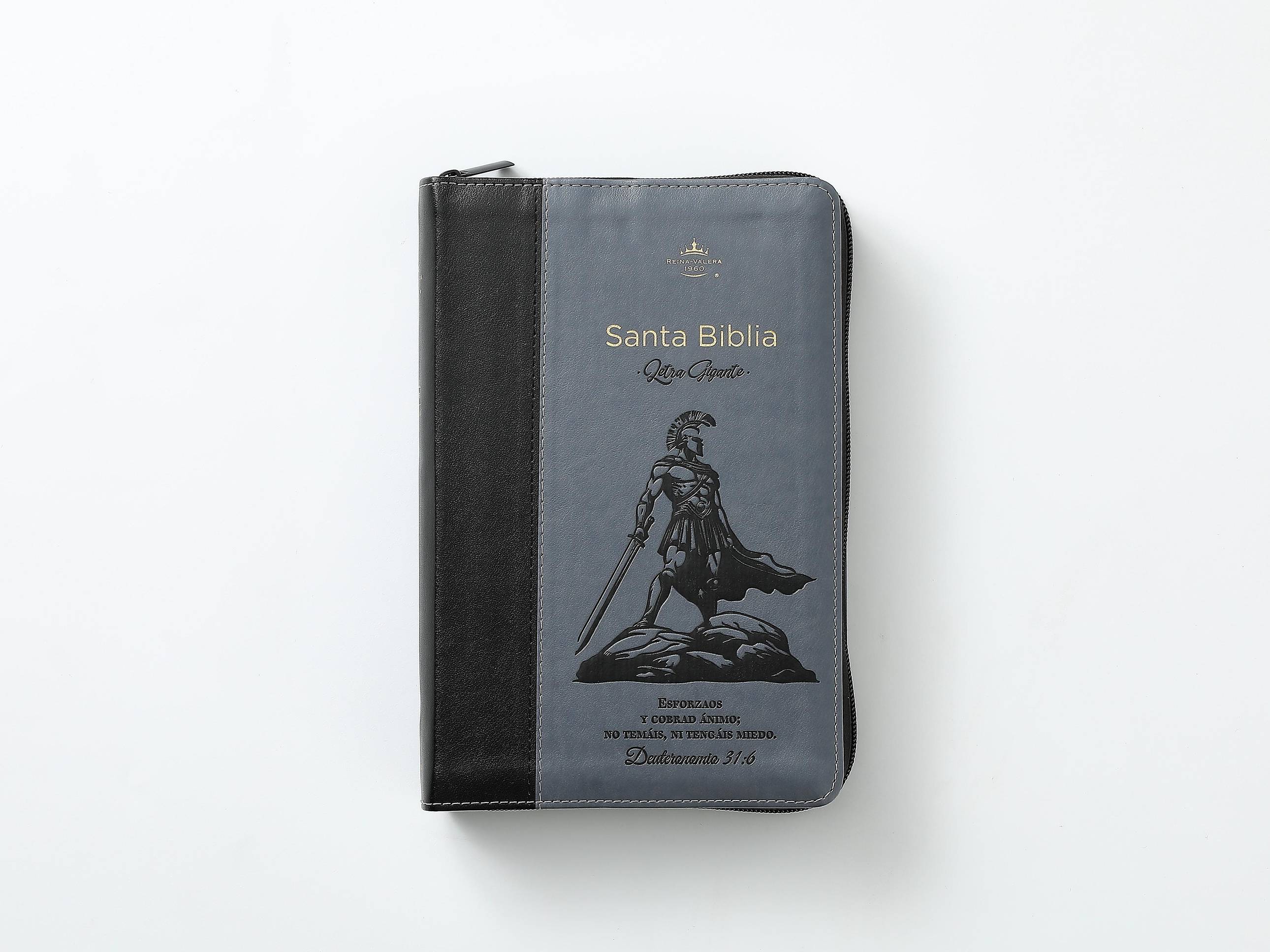 Biblia Reina Valera 1960 – 068 – Con Concordancia – Letra 14 pts – 14x21 cm – Cierre – Gris/Negro – Esforzaos