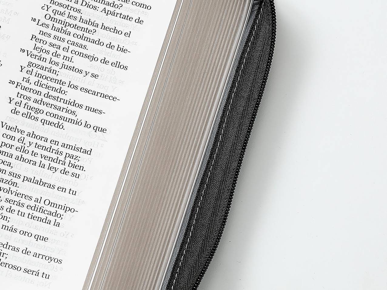 Biblia Reina Valera 1960 – 068 – Con Concordancia – Letra 14 pts – 14x21 cm – Cierre – Gris/Negro – Esforzaos