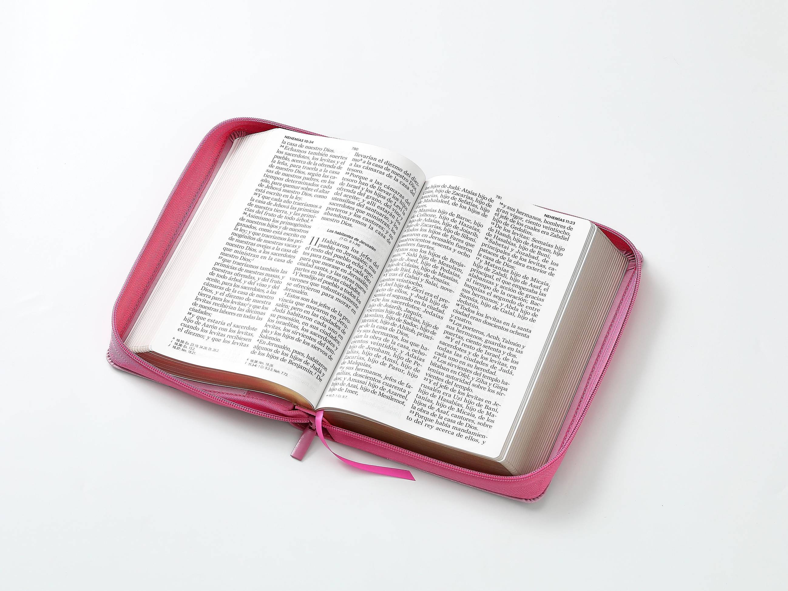 Biblia Reina Valera 1960 – 068 – Con Concordancia – Letra 14 pts – 14x21 cm – Cierre – Rosa – No Temas