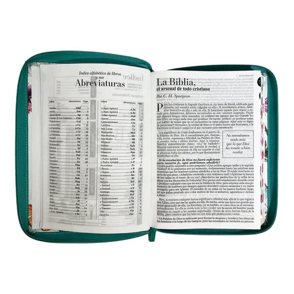 Biblia Reina Valera 1960 – 085 – Con Concordancia – Letra 15 pts – 17x25 cm – Cierre con Índice – Mariposas Turquesa