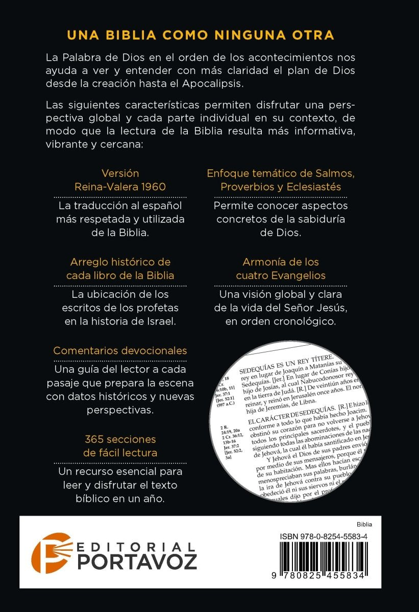 Biblia en Orden Cronológico Reina Valera 1960 – Tapa Dura