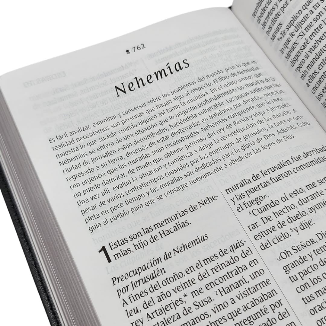 Biblia Nueva Traducción Viviente – Tapa Imitación Piel Negro, Letra 12pt, 14x21 cm