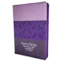 Biblia Reina Valera 1960 – 085 – Con Concordancia – Letra 15 pts – 17x25 cm – Cierre con Índice – Lila/Morado/Negro