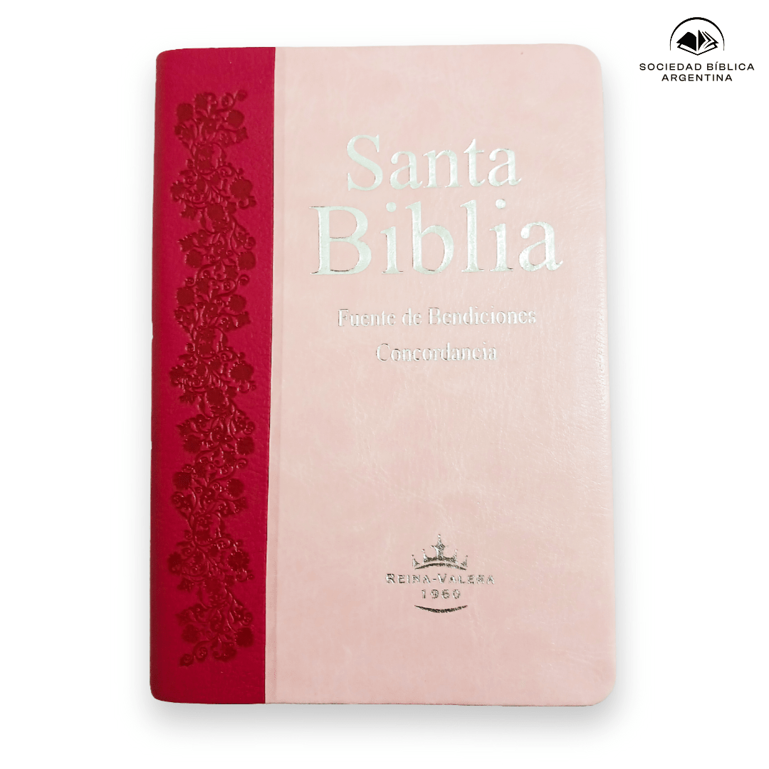 Biblia Reina Valera 1960 – Tapa Imitación Piel Promesas Rosa, Concordancia, con Índice, 12 x 17 cm, Letra 8 Puntos