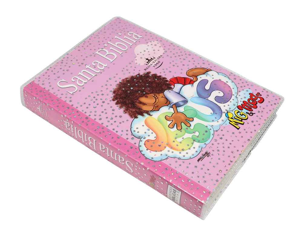 Biblia Reina Valera 1960 – Tapa Cartulina Rosa, Ilustrada, 12 x 17 cm, Letra 8 Puntos