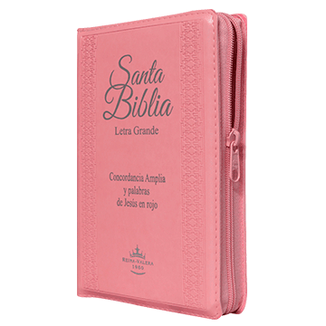 Biblia Reina Valera 1960 Letra Grande Cierre Indice Concordancia Canto Plateado Tapa Pu Rosa