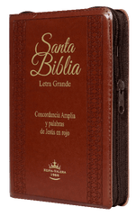 Biblia Reina Valera 1960 Letra Grande Cierre Indice ConcordanciaCanto Dorado Tapa Pu Marrón