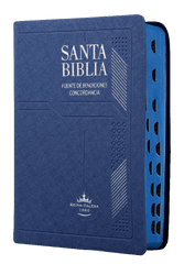 Biblia Reina Valera 1960 Mediana Promesas Concordancia Indice Vinil Azul