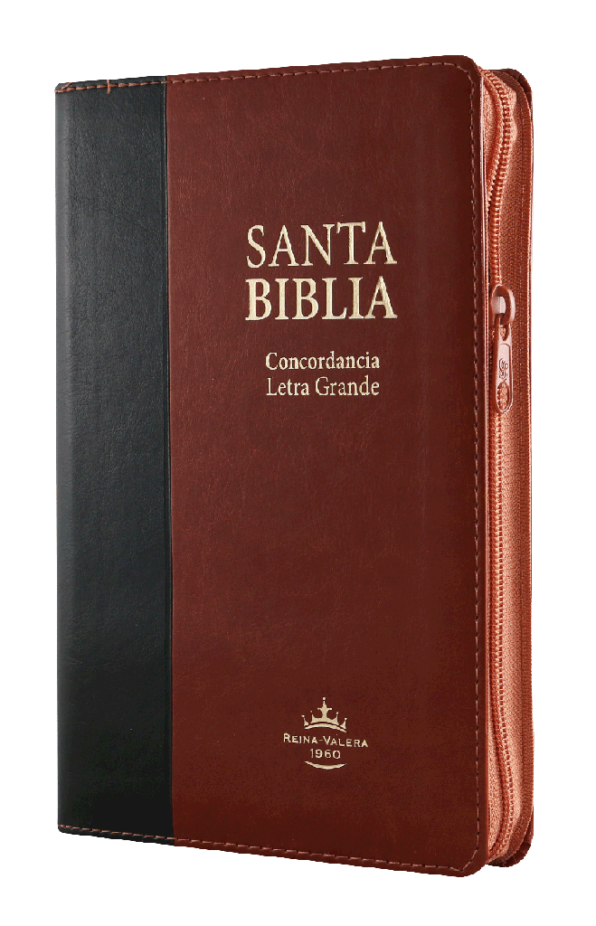 Biblia Reina Valera 1960 Letra Grande Cierre Concordancia PJR Indice Tapa Pu Negro marrón