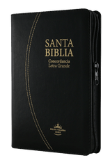 Biblia Reina Valera 1960 Letra Grande Cierre PJR Concordancia indice Canto dorado Tapa Pu Negro